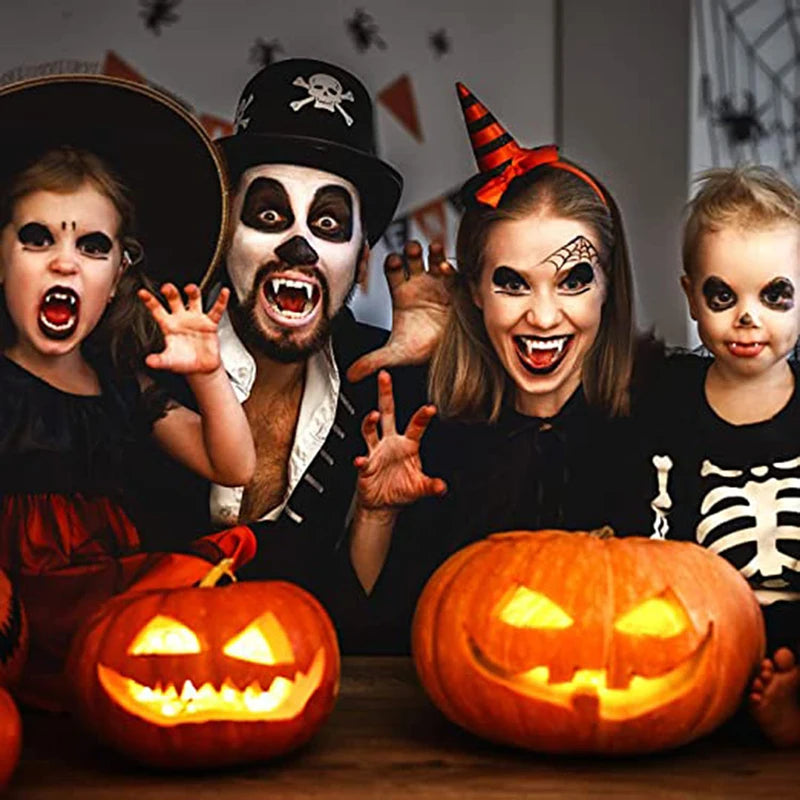 Halloween Vampire Dentures Cosplay Fangs with Adhesive & Multiple Sizes