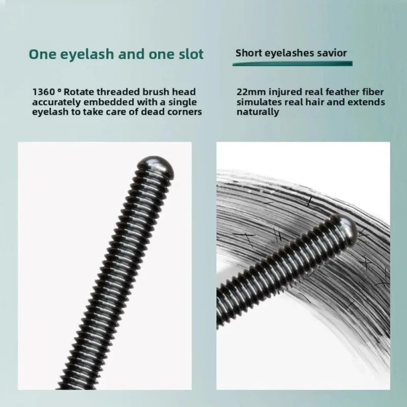 Waterproof Long-Lasting Fiber Mascara with Spiral Brush for Curled Lashes