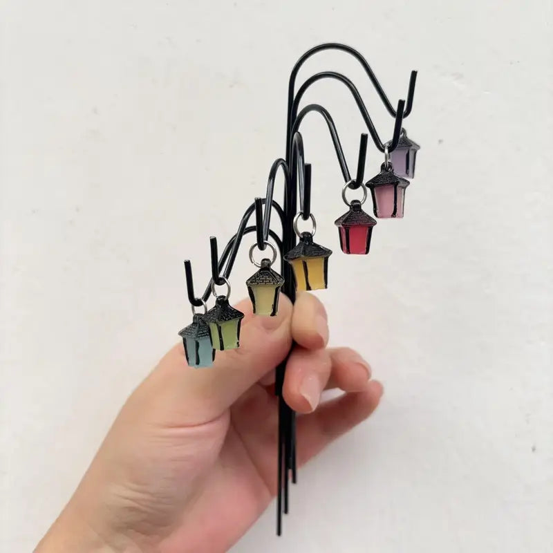 Solar-Powered Fairy Lanterns with Iron Hooks - Garden Stakes & Outdoor Decor