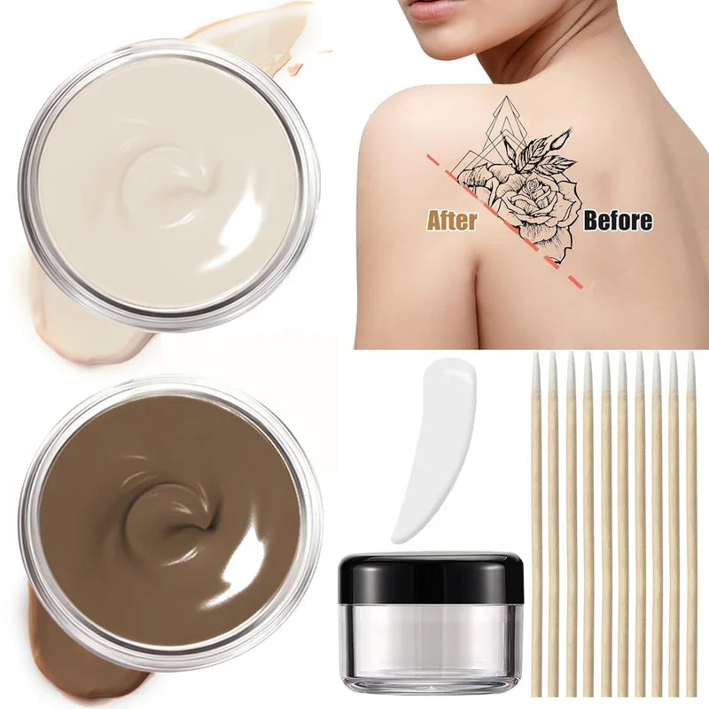 Waterproof Full Coverage Tattoo Concealer for Scars & Dark Spots - 2 Colors