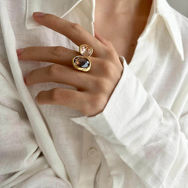 Retro Geometric Metal Open Rings for Women — Trendy Jewelry Accessory