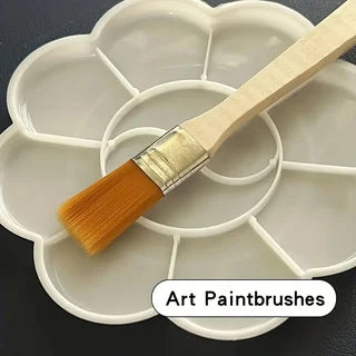 10Pcs Wooden Handle Nylon Bristle Paint Brushes for Oil, Dusting & Cleaning