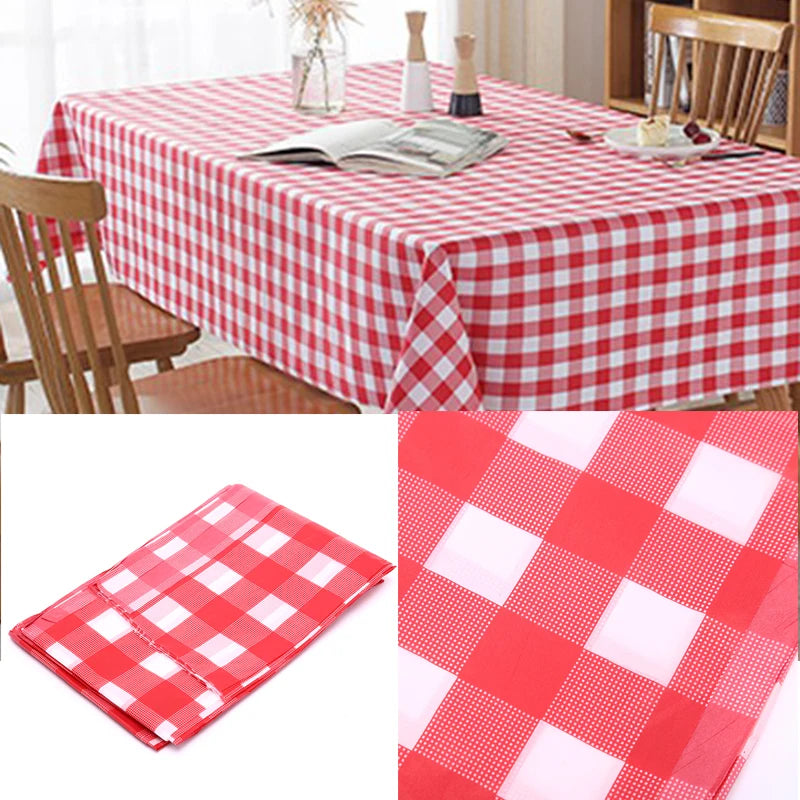 Disposable Red Checkered Tablecloth 180x180cm for Weddings Parties Outdoor Picnic