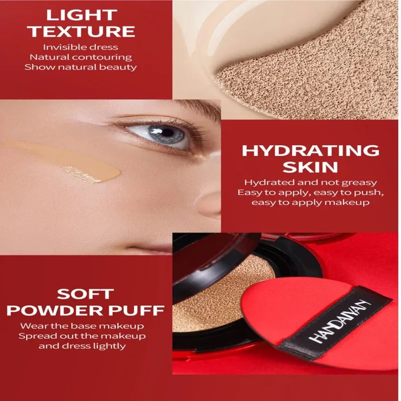 Long-Lasting Cushion Foundation with Moisturizing Concealer & Oil Control - Natural Finish