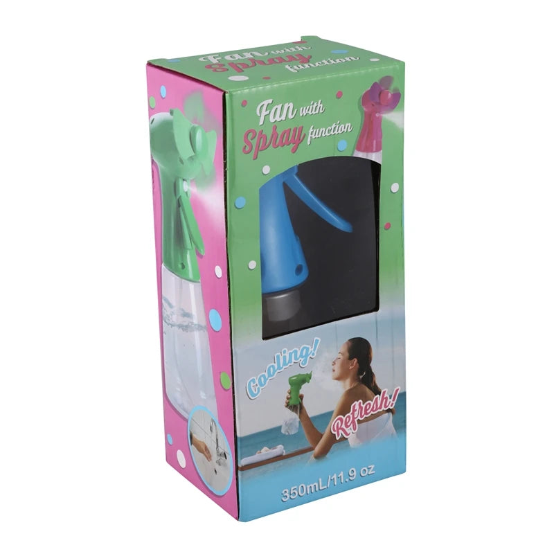 Portable Handheld Misting Fan with Water Spray Bottle - Cool & Rechargeable