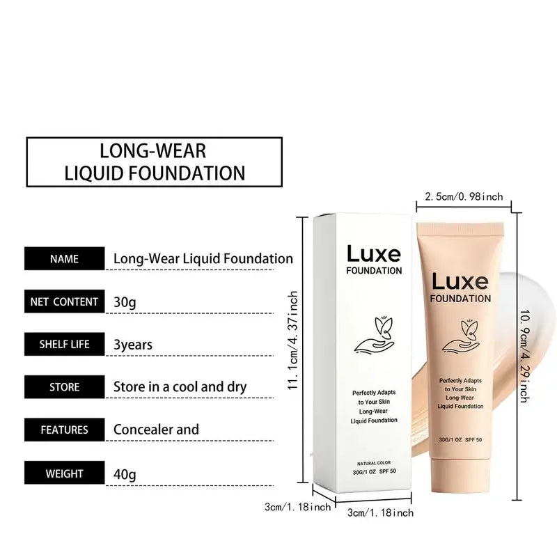 Color Changing Foundation SPF 50 Lightweight Full Coverage Makeup - Adaptive Skin Tone