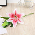 Artificial Lily Branch Flowers - Real Touch White Fake Flowers for Wedding Garden Home Decor