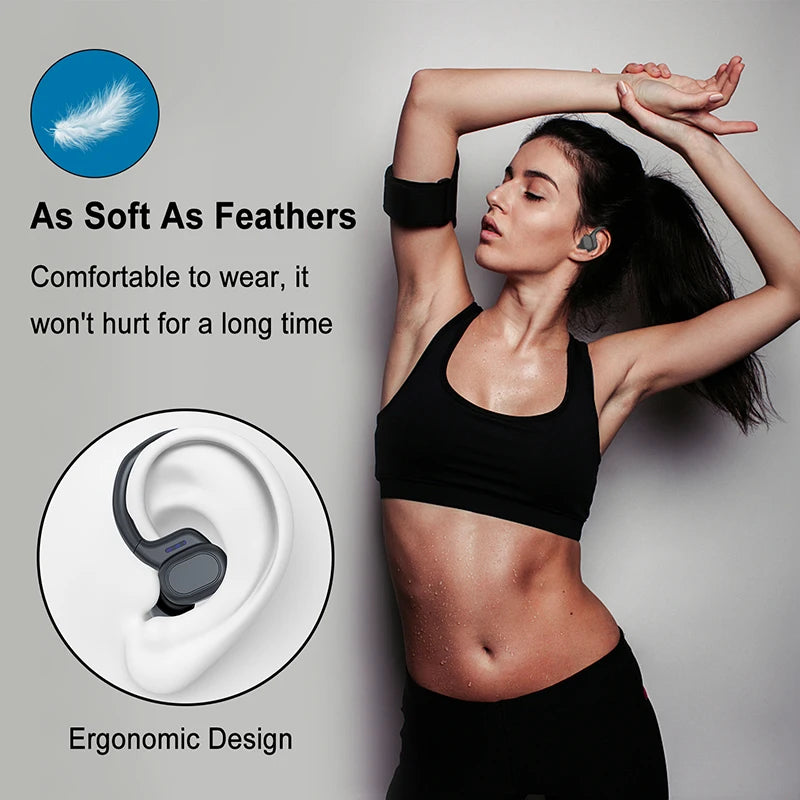 Wireless Sports Earphones Over Ear Headphones with Earhooks for Running