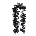 Black Halloween Rose Leaf Vines 175cm Artificial Flowers Garland for Decor