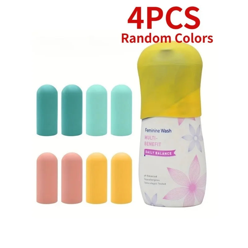 Silicone Travel Bottle Covers 4-Pack - Leakproof, Reusable Toiletry Accessories
