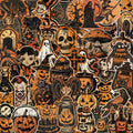 50PCS Waterproof Halloween Graffiti Stickers for Phones Bikes Walls Scrapbooks