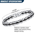 Men's Stainless Steel Chain Link Bracelet - Adjustable Wristband for Gift