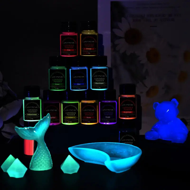 20g Long Lasting Fluorescent Powder for Resin & Jewelry Making - Glow in Dark Pigment
