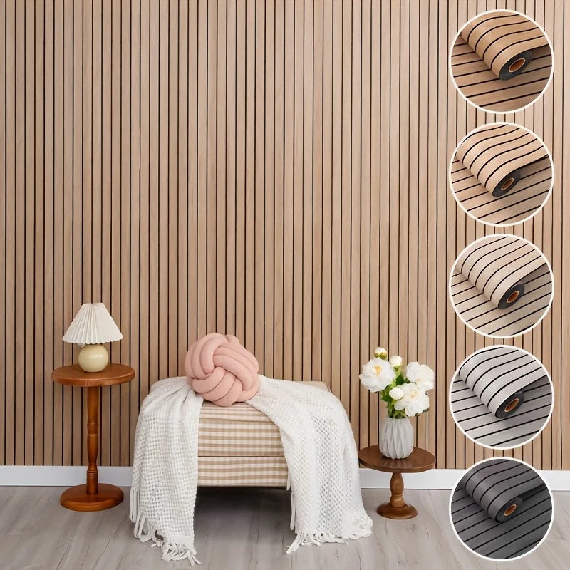 Self-Adhesive Wood Grain Wall Tiles Roll for Kitchen Bathroom Living Room Decor Waterproof