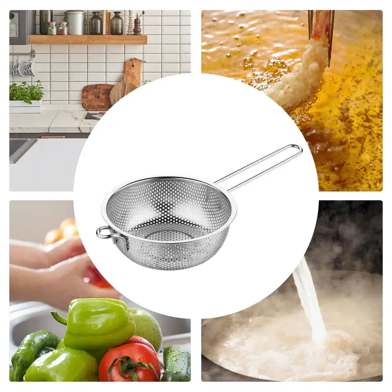 Stainless Steel Kitchen Colander Basket Food Strainer for Vegetables Pasta & Seafood
