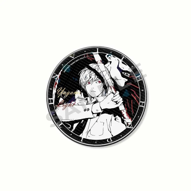 Anime Death Note Button Pins Set - Light Yagami & Ryuk Round Brooches for Cosplay & Accessories