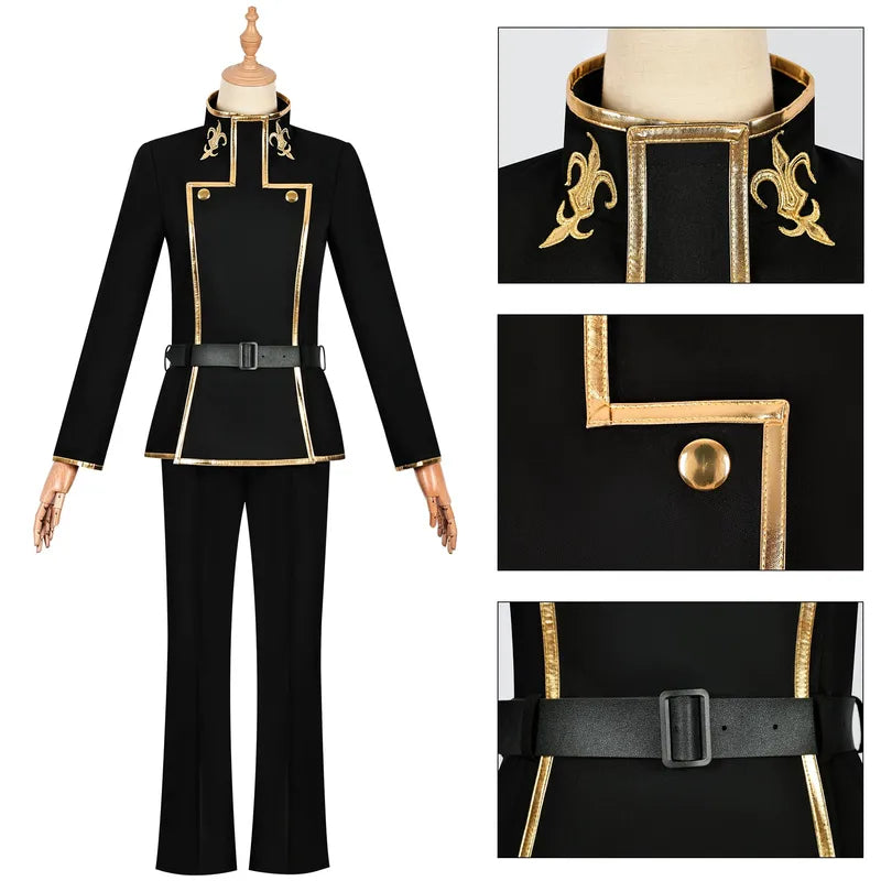 Anime Lelouch Cosplay Costume Jacket Set for Halloween and Parties