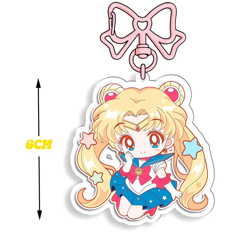 Sailor Moon Acrylic Keychain Set - Character Charm Pendant Accessories