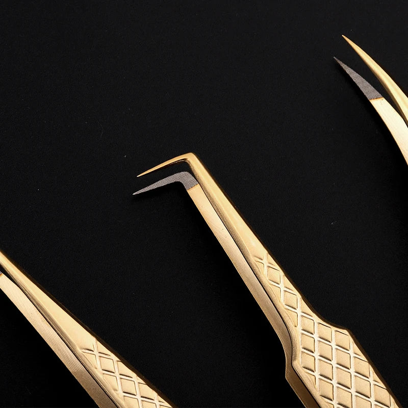 Precision Fiber Tip Tweezers for Eyelash Extensions - Professional, Antistatic, Straight