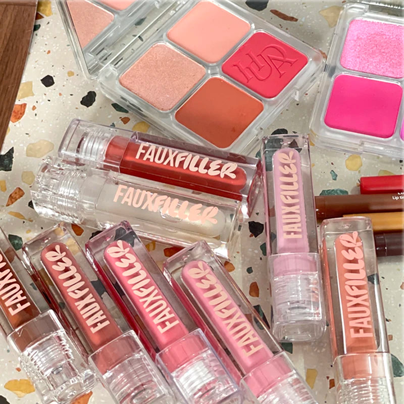 Plumping Hydrating Lip Gloss - Multi Nude Shades, Non-Sticky Daily Lip Makeup for Women and Girls