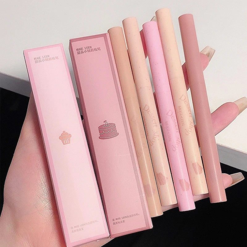 Waterproof Lip Liner Pencil - Automatic Rotating, Long-Lasting, No Color Outline