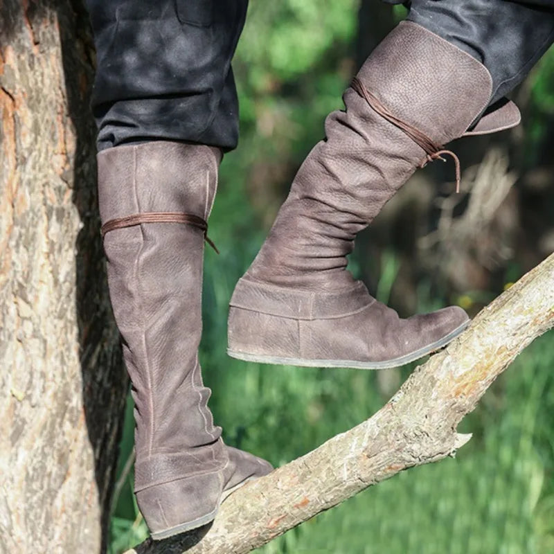 Medieval Gothic Cosplay Leather Boots for Women & Men - Party & Carnival Shoes
