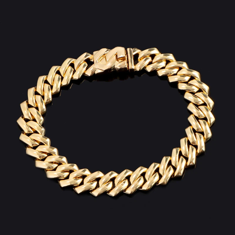 Golden Cuban Chain Anklet for Women Girls Beach Jewelry Hip Hop Rhinestone Paved