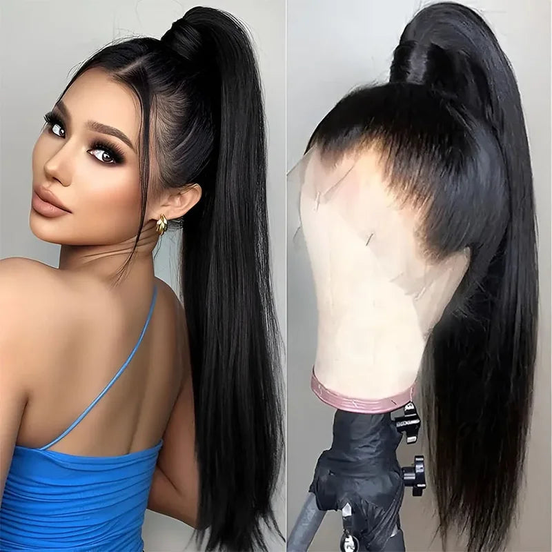 Full Lace Human Hair Wig 360 HD Natural Color Glueless Straight Style - Ready to Wear