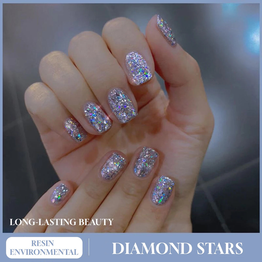 Crystal Glitter Nail Polish 12ML Multi-Color Fine Flash Glitter Gel for Nails
