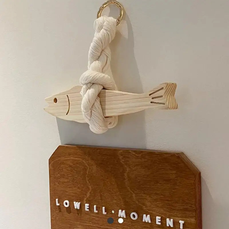 Fish Car Ornament Pollack Wall Art Wooden Door Pendant Hangable Decor