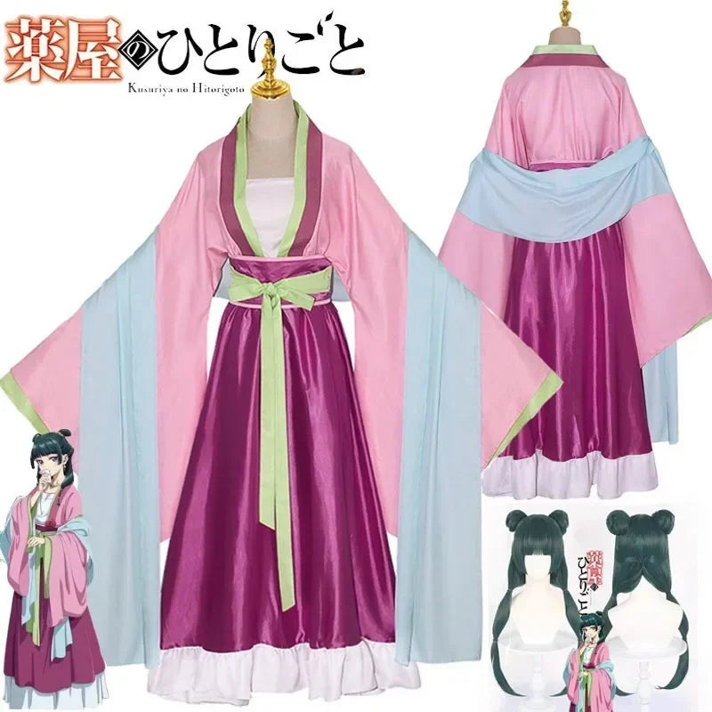 Maomao Cosplay Wig Costume for Anime The Apothecary Diaries Halloween Dress for Women