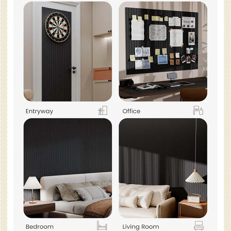 12-Pack Felt Wall Panel Stickers for Photo Display & Home Decor