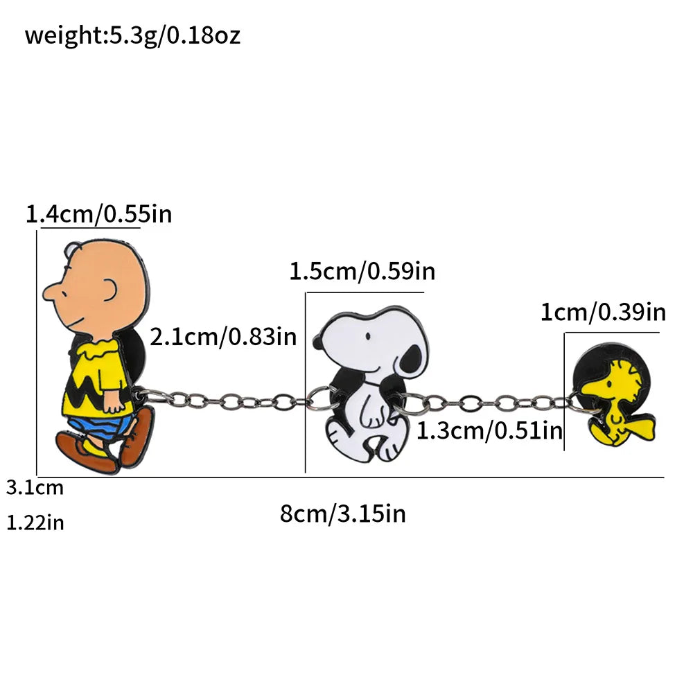 Snoopy Enamel Badge Pins Set - Cartoon Brooch for Backpack & Clothes