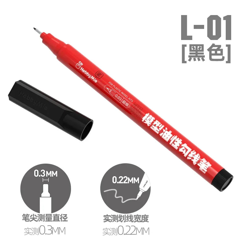 Hobby Paint Pen Model Set - Ultra-Fine Oily Waterproof Coloring Tools for DIY Hobby Models