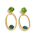 Stainless Steel Drop Earrings with Crystal Drops - Dainty Nightout Jewelry