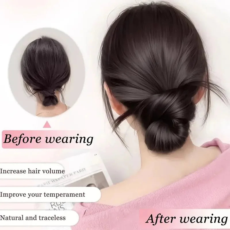 Synthetic Low Bun Claw Clip for Easy Hair Updo Styling - Natural Fluffy Hairpiece for Women