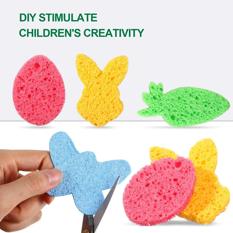 4/12Pcs Compressed Cellulose Sponges Non-Scratch Dual-Sided Kitchen Bathroom Car Cleaning Set