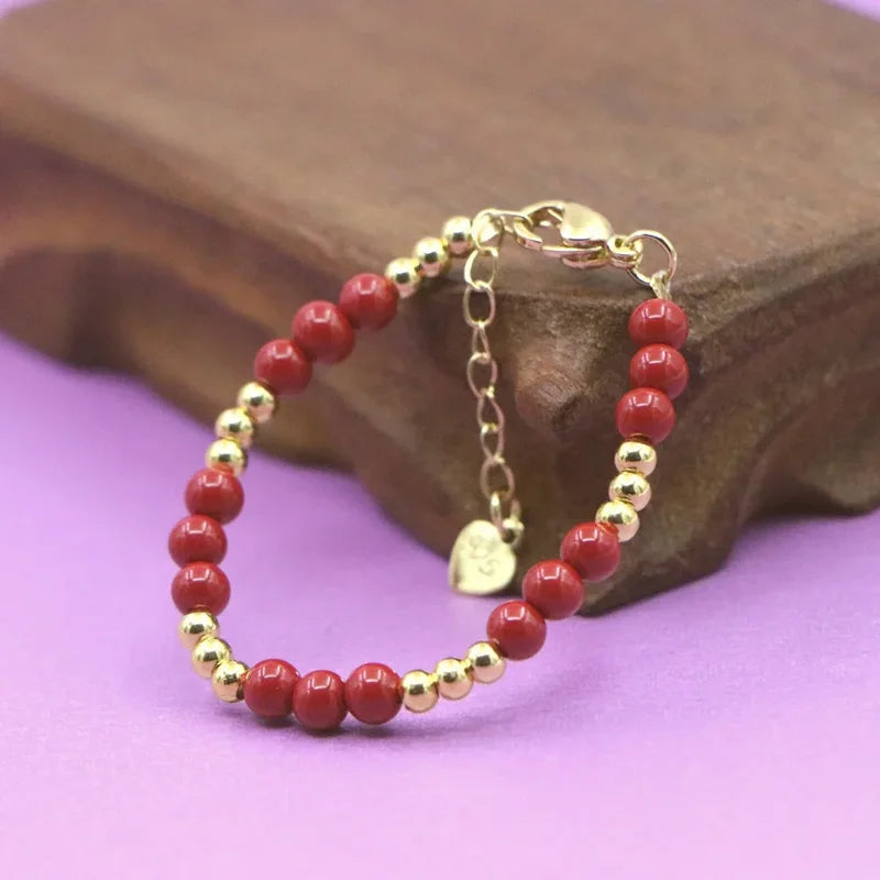 Children's Pearl Beaded Bracelet with Lobster Clasp - Baby Girls Jewelry Accessories