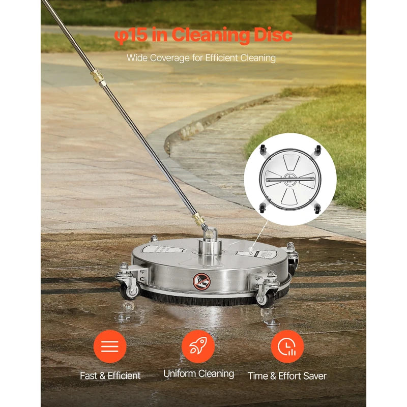 High-Pressure Surface Cleaner for Pressure Washers, 16.5 Inch, Stainless Steel