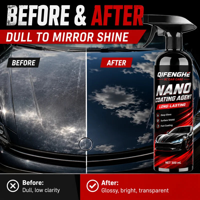 300ml Nano Car Paint Protection Coating - Long-Lasting Mirror Gloss
