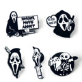 5-Piece Gothic Skull Enamel Brooch Set - Punk Metal Badge Jewelry Halloween Gifts