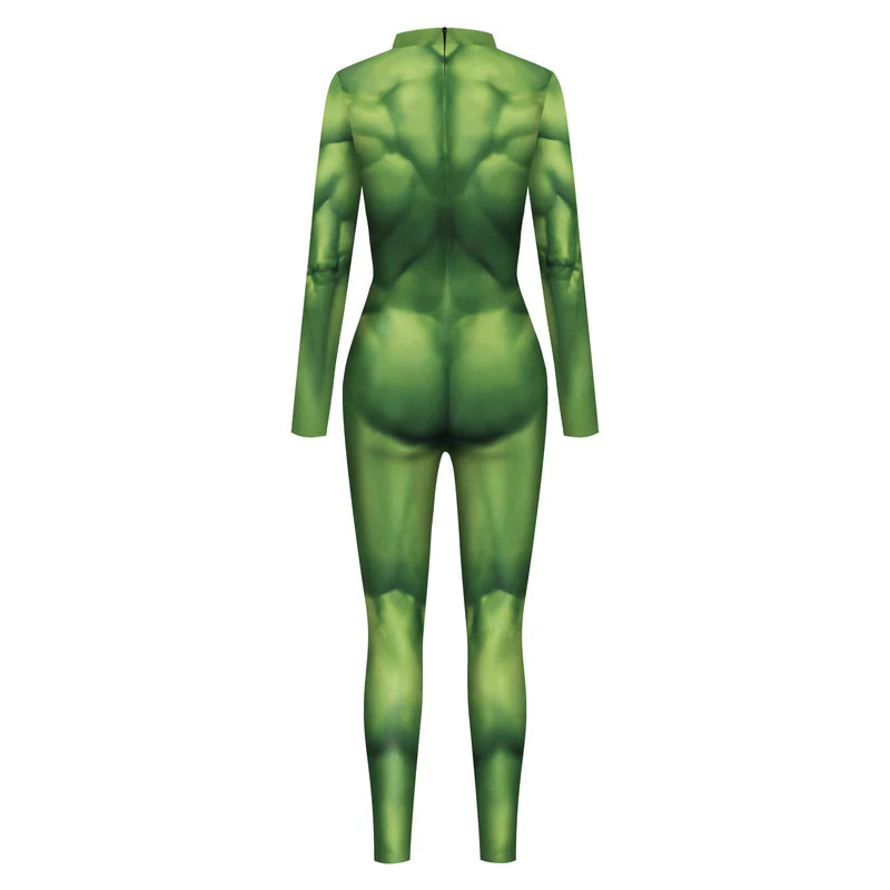 Green Muscle 3D Print Zentai Bodysuit Costume for Men & Women
