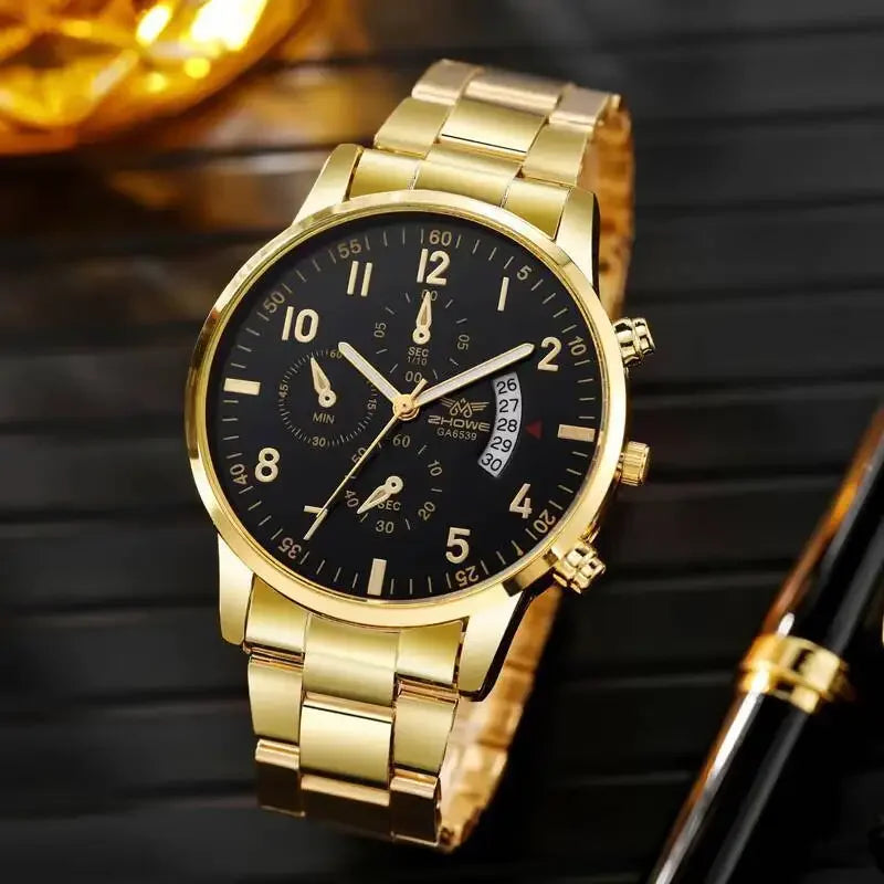 Men's Quartz Business Watch - Stylish Men's Wristwatch with Durable Alloy Case