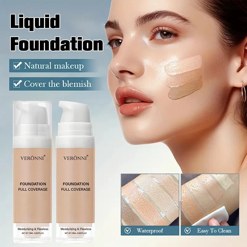 Buildable Full Coverage Liquid Foundation for Custom Skin Tones - Oil Control & Matte Finish