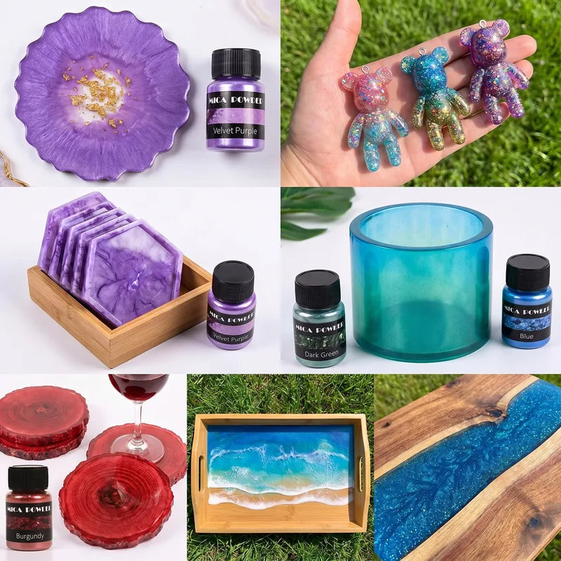 24 Colors Mica Powder Pigments for Resin Plaster Candles Jewelry Making
