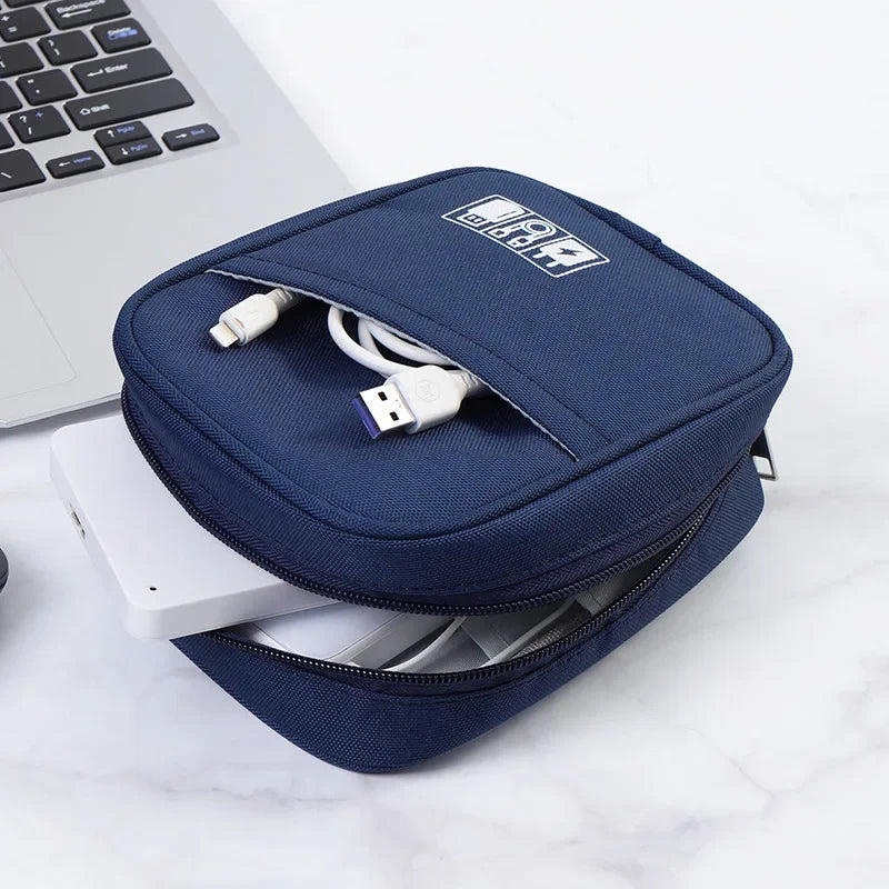 Portable Data Cable Organizer Bag Waterproof Travel Tech Storage Case