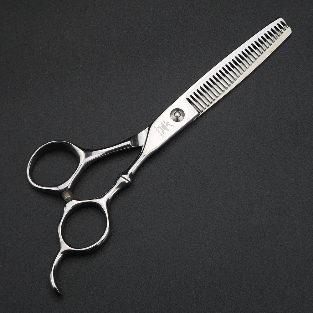 6-Inch Hair Cutting and Thinning Scissors Set with Steel Handles for Salon & Home