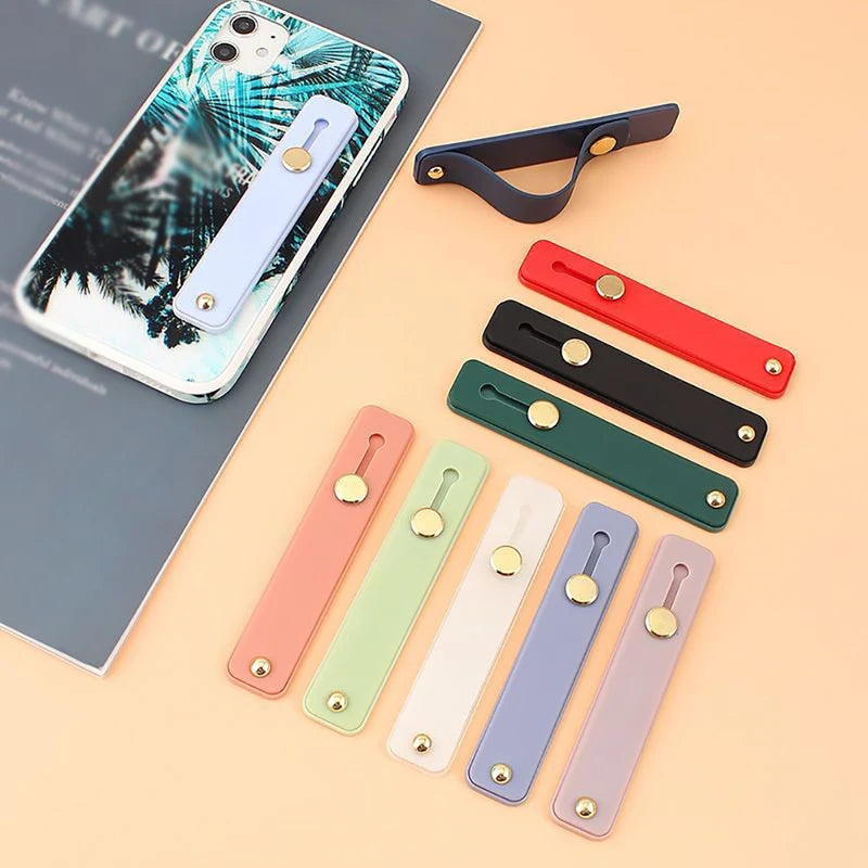 Universal Colorful Phone Holder with Wrist Strap & Stand for iPhone Xiaomi