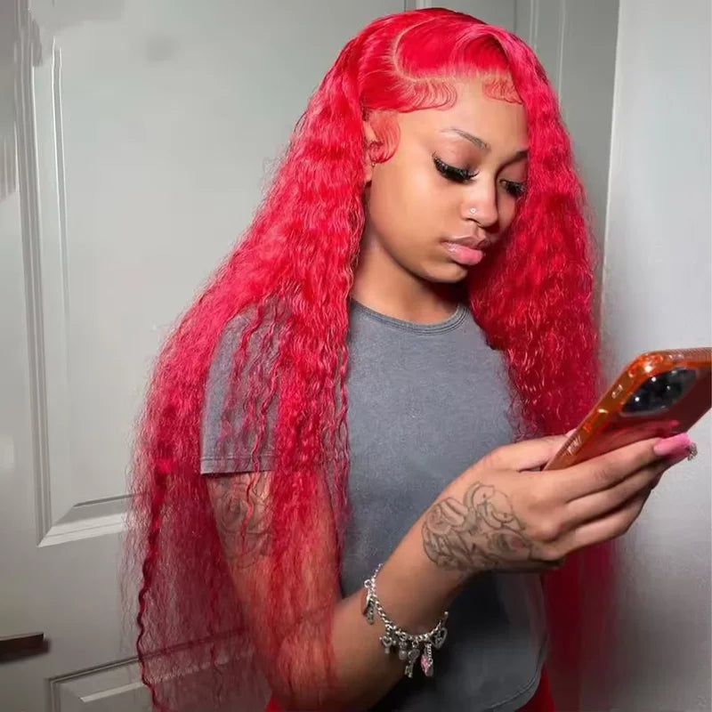99J Deep Water Wave Lace Frontal Wig - Human Hair, Pre-Plucked, 200% Density