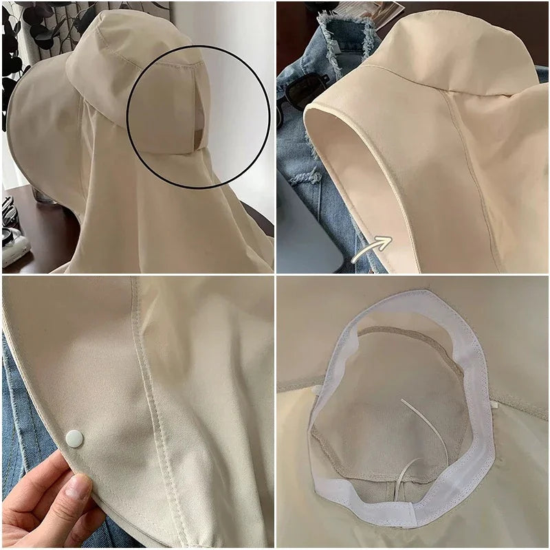 Sun Hat with Neck Cover - Wide Brim UV Protection Outdoor Hat for Fishing Hiking Beach